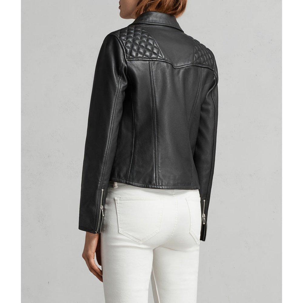All Saints Kelham Leather Biker Jacket - Picture 3 of 8